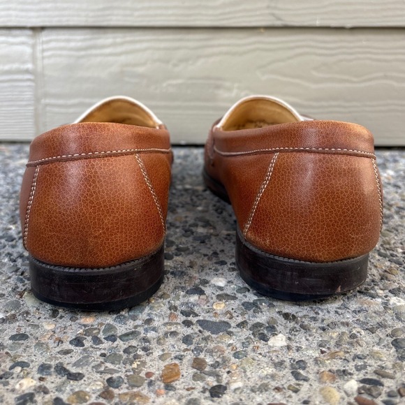 Martin Dingman Classic Diamond Mens 9.5 Buckle Loafer Brown Slip On Shoe